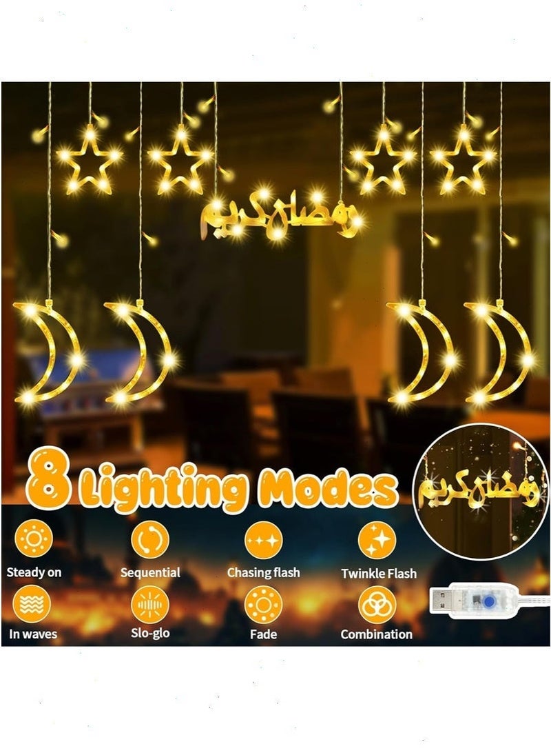 زينة رمضان ، نجمة القمر الجنية سلسلة أضواء ، رمضان كارين أضواء في الهواء الطلق ، 8 طرق الإضاءة لعيد الديكور المنزل - Image 3